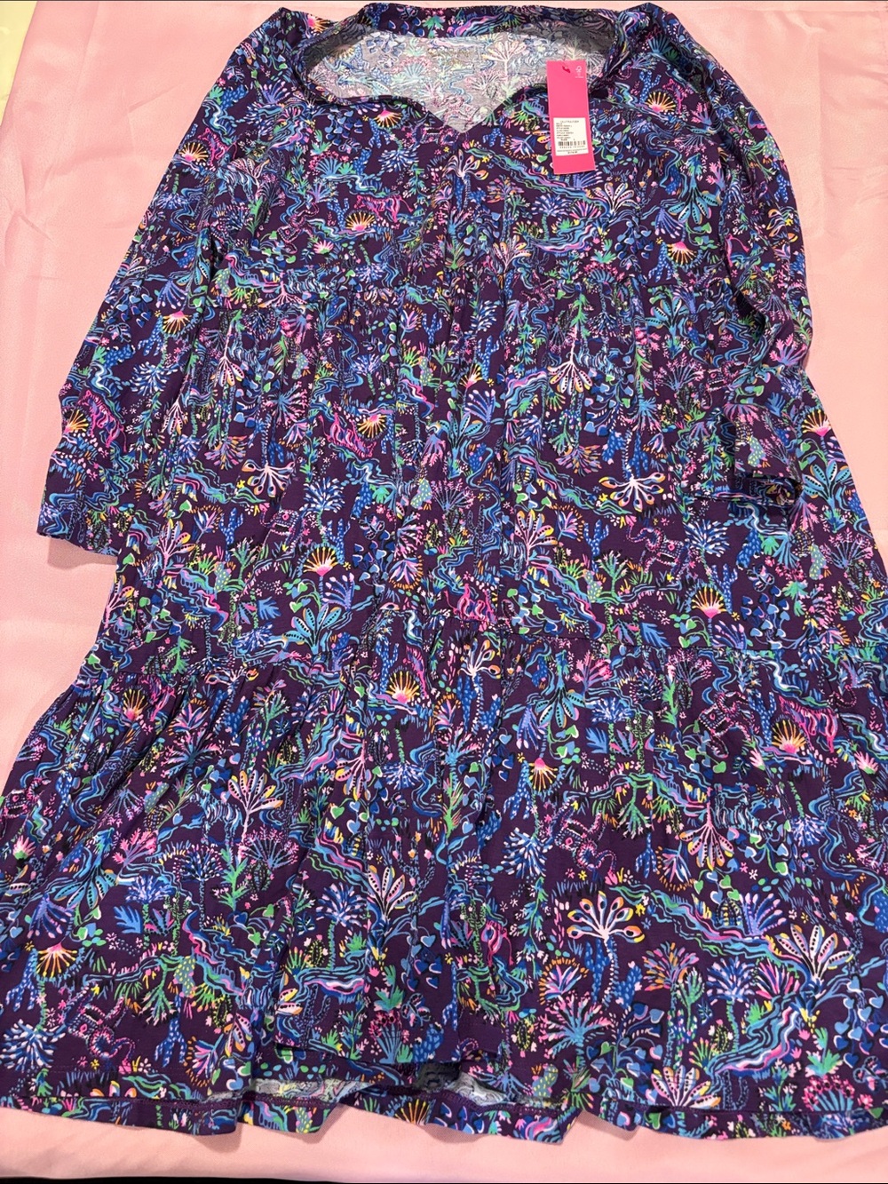Lilly Pulitzer Alaina Dress Purple Berry Colony Conga Multicolor NWT Size L